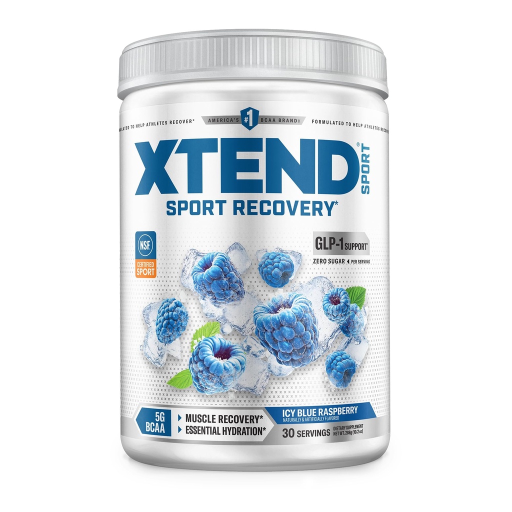 XTEND Sport BCAA Powder Blue Raspberry Ice - Electrolite Powder untuk Pemulihan & Hidration dengan Acids Amino - 30 Servis