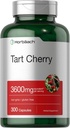 Horbäach Tart Cherry Extract Capsules 124; 3600mg 124; 300 Pil 14; Non-GMO, Gluten Free 124; Suplemen Herbal Tradisional