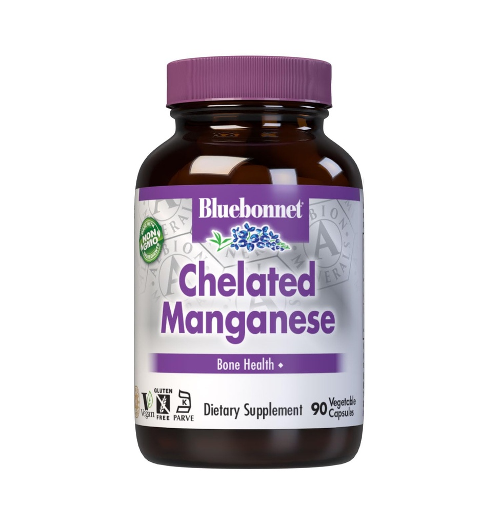 Nutrition BlueBonnet Albion Sellated Manganese, Amino Acid Chelate, Soy, Dairy & Gluten- Free, Non-GMO, Kosher Cerdened, Vegan, 90 Count