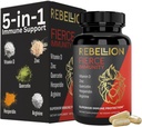 5-in- 1 Suplemen Imunitas Fierce, Suplemen Dukungan Imune dan Boosters untuk Orang Dewasa, Vitamin C, Quercetin D, Vitamin, Zinc, L- Arginin, Hesperin, Dukungan kekebalan, 90 Capsules (Persediaan 1 Bulan)