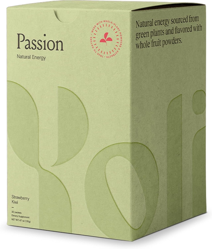 Yoli ® Passion Energy Shots Mix - Natural Energy Drink for Endurance and Stamina, 30 Paket - Strawberry Kiwi Flavor