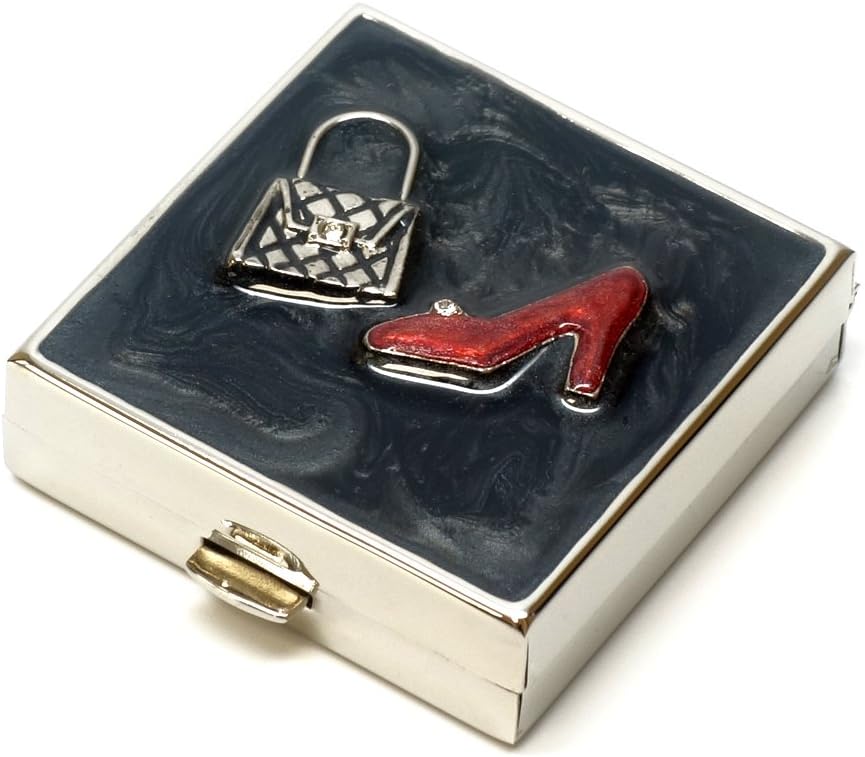 9311 square Pill Box Organizer Black Gold Women Travel Case Purse Pocket Container Daily Portable Medicine Box Medicine Supplemen Mini