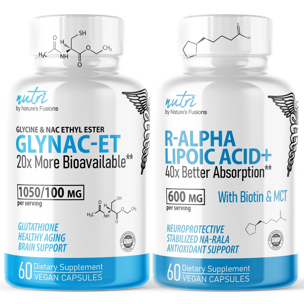 Fusi Alam GlyNact (60 Kapsul) - R Alpha Lipoic Acid 600mg (60 Kapsul) - Anti Aging Bundle