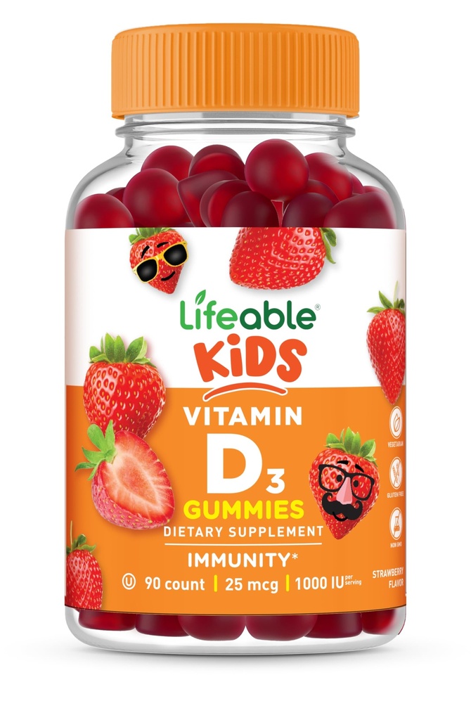 Lifeable Kids Vitamin D Gummies 124; Vitamin D3 1000iu 124; Tasting Vitamin D3 Gummies Agung 124; D3 Vitamin untuk Bones Kesehatan Kuat dan Imuniune Dukungan 124; Vitamin D untuk Anak-anak, Anak-anak, Perempuan, Perempuan 12490 Gummi