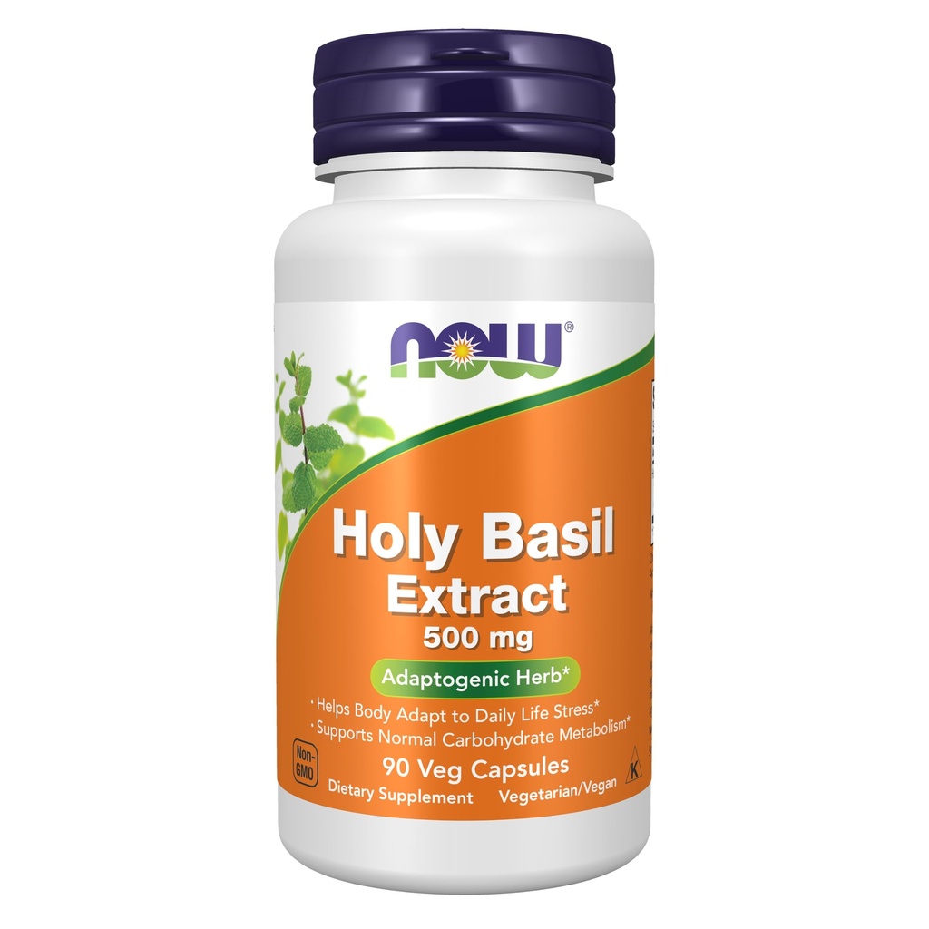 Sekarang Makanan Suplemen, Basil Kudus Ekstrak 500 mg (Basil Kudus adalah Tanaman Suci di Ayurveda), 90 Veg Capsules