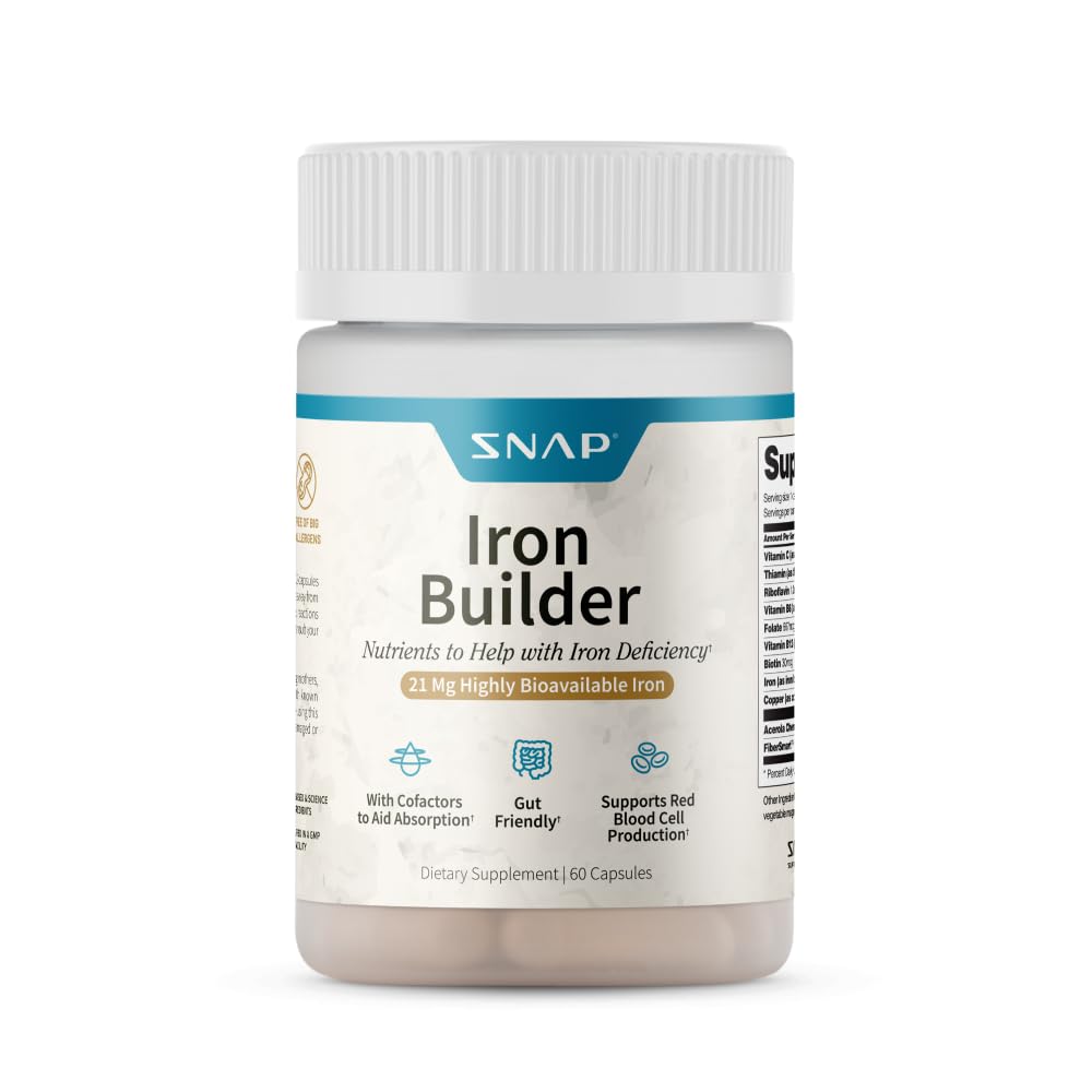 Suplemen Penakluk Besi Alam, 21mg Pil Besi untuk Meningkatkan Energi, Metabolisme & Gangguan, Absorbs Quickly Vitamin Nutitients Organik (60 Kapsul)