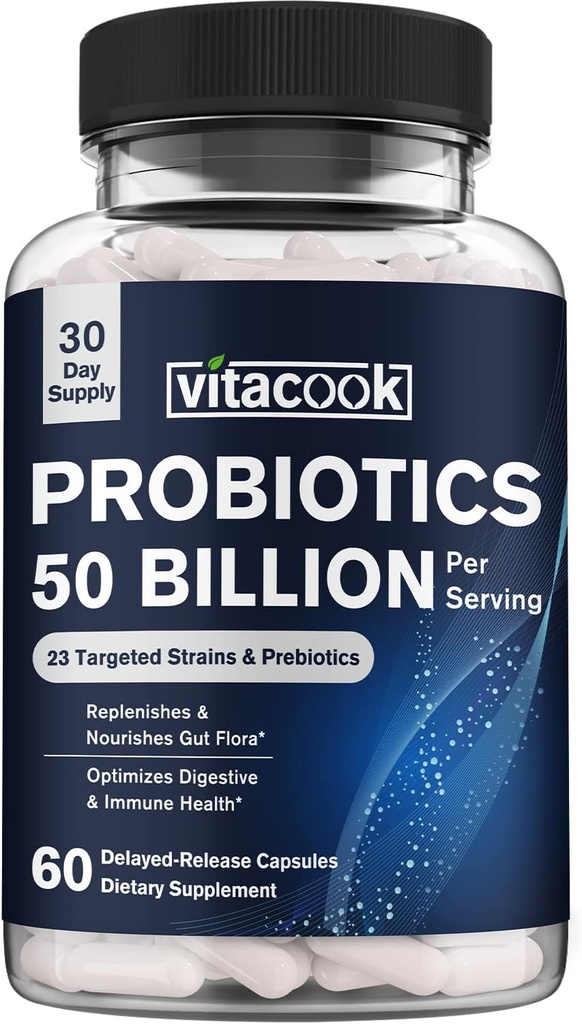 Provinsi 50 miliar, 23 Strain dengan Prebiotik Organik, Dukungan Digetical & Ammune, Freeze-Dry, Delayed- Rilis, Lebih Baik dari Yogurts Dozen, 60 Vegan Caps