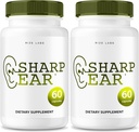 Rize lab Sharp Ear Capsules, Pill Sharp Ear untuk Pendengaran Aman, Penarikan Telinga Tajam untuk Mengembalikan Kesehatan, Telinga Tajam Tingkat Lanjut Kekuatan Formula Maksimum (120 Katup) (Paket 2)