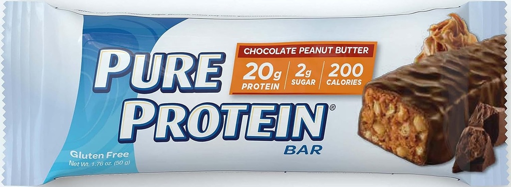 PURE PROTEIN Murni Protein Bar, 6 (50 g) Bars, Chocolate Peanut Butter