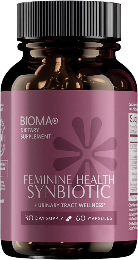 BiOMA Deminin Health Synbiotic - Women 's Health Suplement for Healthy Vaginal pH, Urinary Tract & Digetical Support - with Propoles, Cranberry & Tributyrin - 60 Capsules (30- Day Supply)