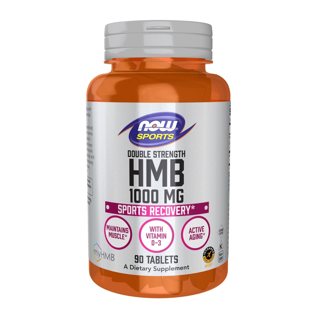 NOW Foods Sports Nutition, HMB (NY -Hydroxy -Methylbutyrate), Double Power 1,000 mg, 90 tablet