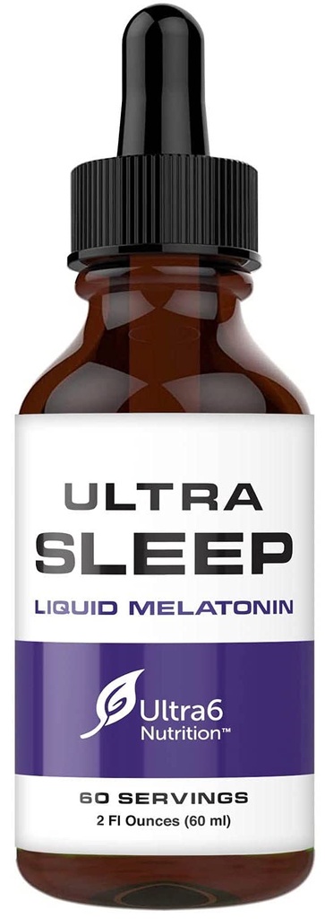 Ultra6 Nutrition Melonatin Drops with Valerian Root - Liquid Melonaut in Sleeping Suplement with 5 HTP & Passion Flower - A Liquid Sleid Aid Strengd for Adults