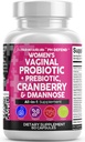 Clean Nutraceuticals Vaginal Progecs for Women with Cranberry, D- Mannose, Pregities, PH Saldo Dukungan, Kesehatan Feminin, Pembersih Lap - Capsule Alternatif ke Gummies - 60 Count