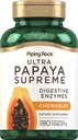 Piping Rock Papaya Digetical Enzymes Chewables 124; 180 Tablets 124; Suplemen Perempuan dan Pria: Tropical Flavor 124; Vegetarian, Non- GMO, Gluten Free Formula