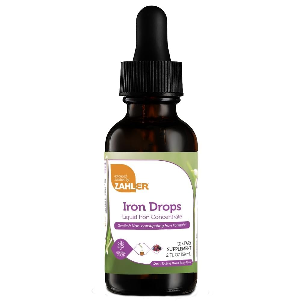 Zahler Iron Drops, Cair Konsentrasi, Lembut dan Tidak-Constipating Besi Formula, 2 Fl OZ