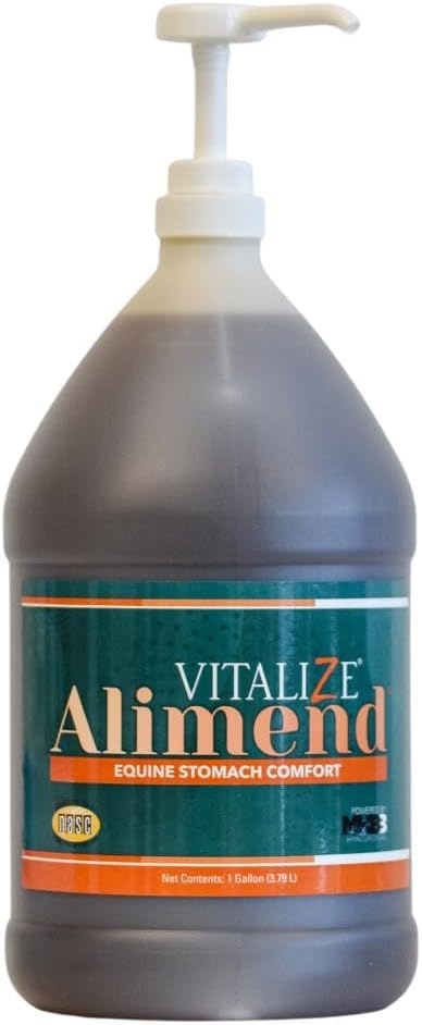 Visualize Alimend - Horse Gastric & Equine Ulcer Support Solution, Progetic & Digetical Suplemen, Persediaan Berat Kuda, 128 Fluid Ounce (3785ml)