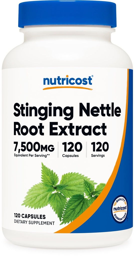 Nutricost Stinging Nettle Root Extract 7500mg Equivalen, 120 Capsules - Vegetarian Friendly, Non- GMO, Gluten Free