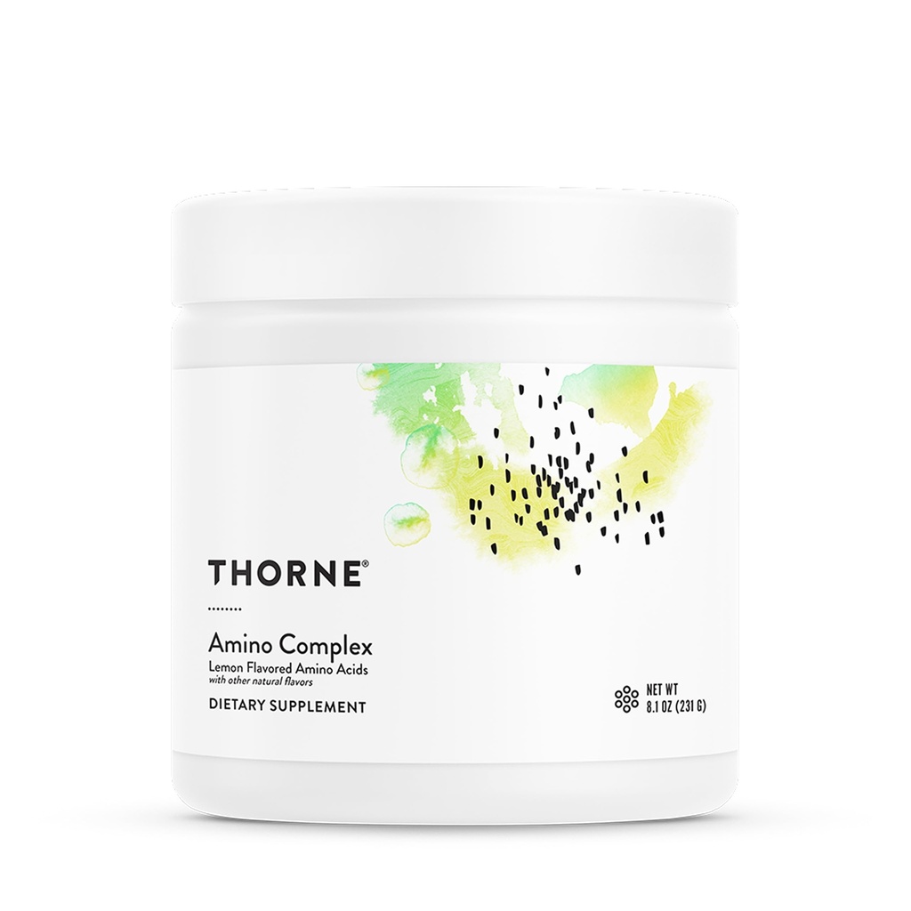 THORNE - Amino Complex - Clancally-Validate EAA dan BCAA powder untuk Pre atau Postout - Promotes Lean Muscle Mass & Exercise Recovery * - NSF Disertifikasi untuk Sport - 30 Hamba - 8.1 Oz - Lemon