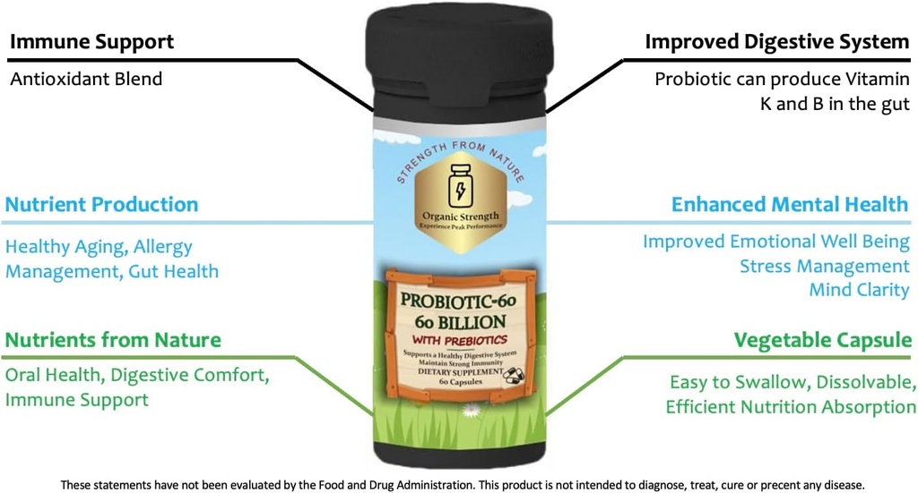 Progitive 60 Capsules: Menyediakan Gut Anda untuk Kesehatan Digestif Optimal dengan Blend Proprietary 60 Milyar CFU (60 Count)