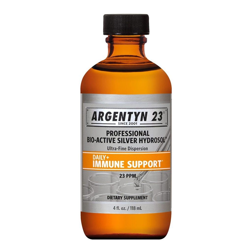 Argentyn 23 Profesional Bio- Aktif Perak Hydrosol untuk Dukungan Imune - Colloidal Perak, 23pm, 4oz (118mL) - Twist- Top