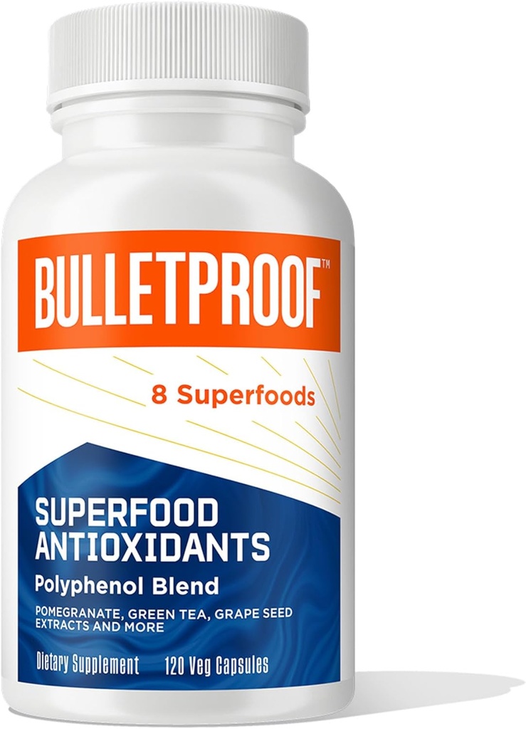 Kapsul anti makanan super anti peluru, 120 Kapsul, Suplemen Melawan Radikal Bebas dan Dukungan Penuaan Sehat, Campuran Polyphenol, Paket May Vary