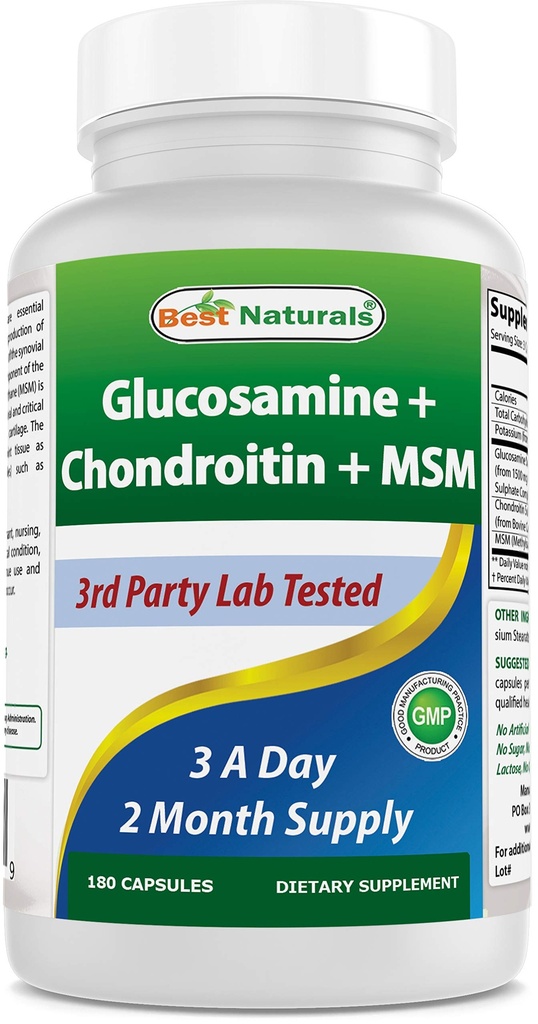 Glucosamin Chondroitin dan MSM terbaik (Non- GMO) - Promoses Gabungan Kesehatan - 180 Cacah