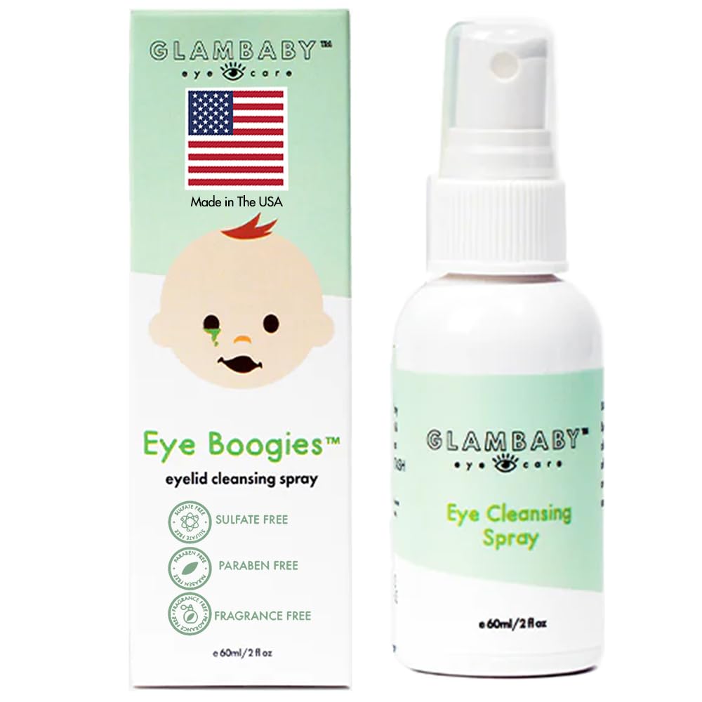 GlamBaby Eye Care - Eye Boogies ♪ Eyelid Spray 124; Non-Toxic, Sting- Free & Wipe- Free Formula 124; Kids 'Eyes Clean 124; Kids Eye Drops Sprayer 124; Baby Eye Drops 124; Child Eylid Cleanser (1 Pack)