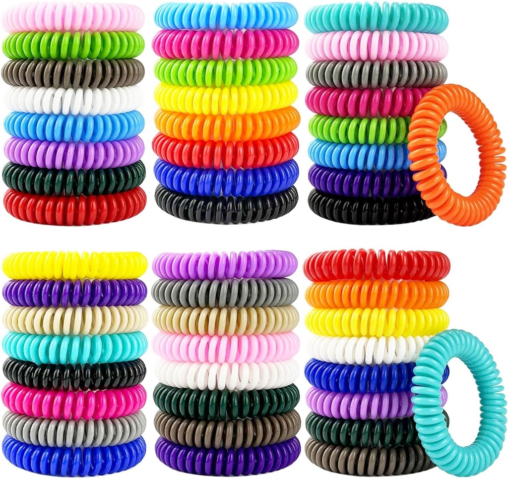 Mosquito Repellent Brackets 50 Pack, Individually Wristally Wrapped Mosquito Repellent Bands dengan 60 Pcs Mosquito Repellent Stickers, DEET - Free Mosquito Wristband Patch untuk Dewasa dan Anak-anak Indoor