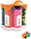 Extra Large Pill Organizer Daily, Weekly, Monthly Suplement Bottle, Cute Blossom Pill Discenser dengan 7 XL Kompartemen, Easy- Open Pill Box for Vitamin, Medications, Label disertakan (Orange)