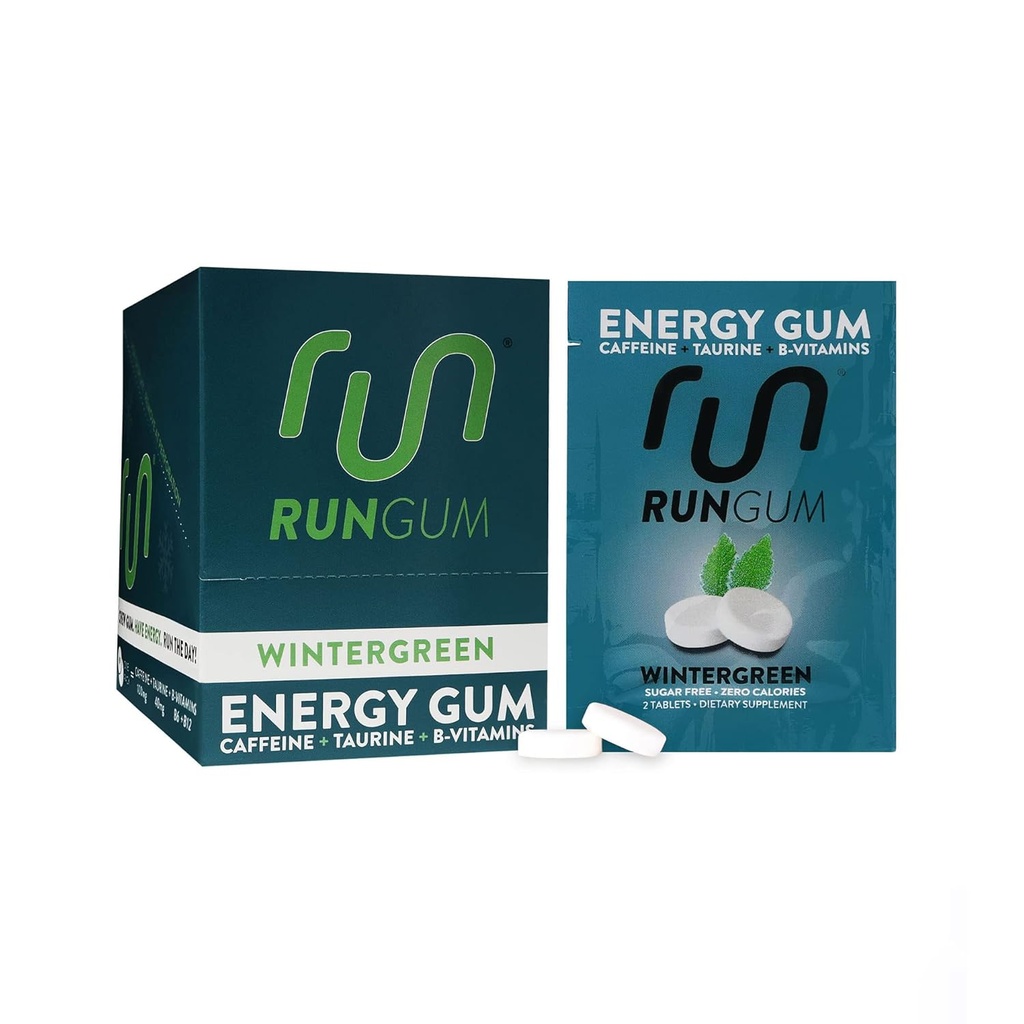 GUM RUN Wintergreen Box of Chewing Gum, 24 pieces (Paket 12)