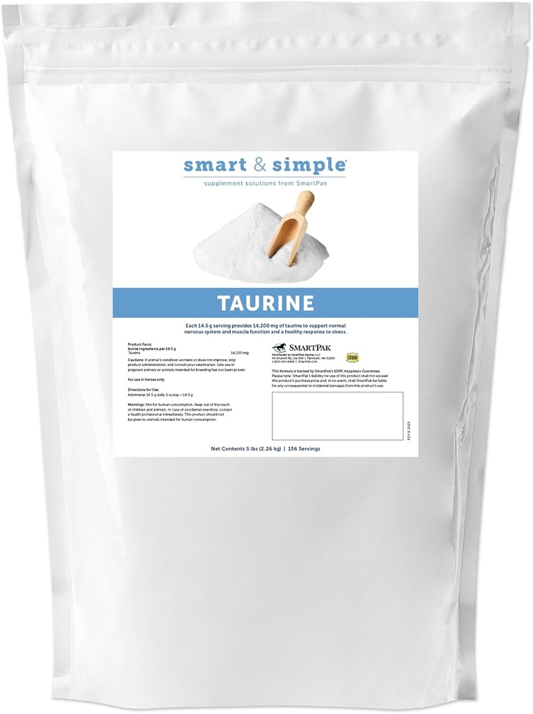 Smart & Simple Taurine Powder 124; Suplemen Kuda 124; 14.200 mg Taurine untuk Kuda 124; Mendukung Muscles Eksternal dan Internal Struktur 124; Mendukung Tenang Deasoror 14; 156 Servings 124; 5 Lb