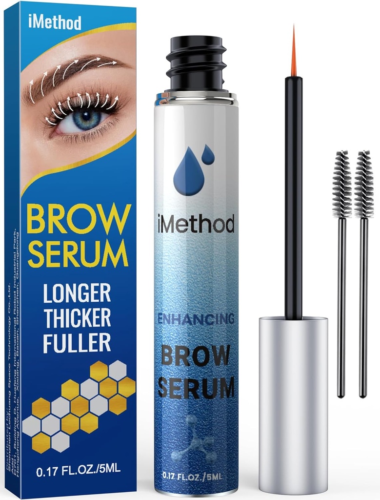 iMethod Eyebrow Growth Serum - Eyebrow Serum untuk Grow Brows, Thicker Brows dalam 4 Weeks, Blow Boost, Natural Eye Brow Enhancer 5ML, Clear