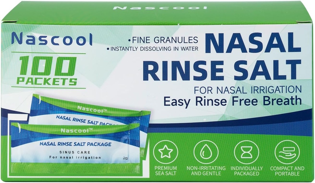 Paket asin, Paket Garam Premixed untuk Isi Ulang Nose Wash (100 Counts)