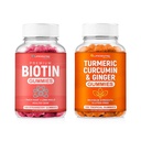 Biotin & Turmeric Vegan Combo 124; Max Stringth Growth, Skin Health, dan Overall Wellness 124; 10000mcg Biotin & 95% Standardisasi Turmeric Curcumin 124; Natural, Nun-GMO dan Gluten- Free Supplemen