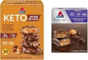 Atkins Caramel Almond Clusters, Gluten Free, High in Fiber, 1g Sugar, 2g Net Carb, Keto Friendly, 20 Count & Endulge Chocolate Mousse Bar, Dessert Favorit, 1g Sugar, High in Fiber, 5 Count