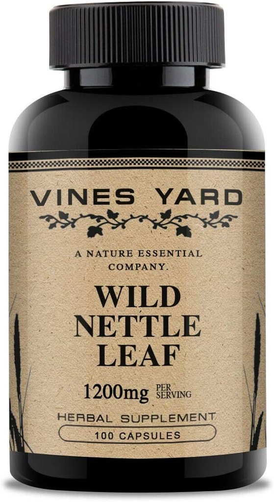 Wild Nettle Leaf Capsules 12.4; Mendukung keseimbangan cairan sehat & Urinary Trakte Issures 124; 100% Suplemen Herbal Organik 1200mg