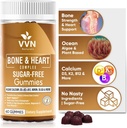 Vegan Calcium Gummies K2 Vitamin Suplemen dengan MK-7 & Vitamin D3, Magnesium & 13 Trace Minerals, Mendukung Bone Density 124; Tanaman Berdasarkan 124; B12 - Bone & Heart Complex, 60 ct.