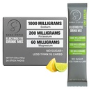 Electrolite Drink Hidration Packet: 1000mg Sodium, Potasium & Magnesium Citrus Garam Hydrating Poader, Zero Sugar - 30 Lime Electrolite Powder Packet, Untuk Relief Rehydration atau Dehydration
