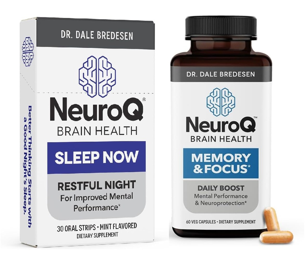 LifeSeasons NeuroQ Memory & Focus with SleepNow Strips - 24 / 7 Brain Health Support - Improve Cognitive Sleep Fungsi - 30 Day Suply