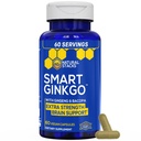 NATURAL STACKS Ginkgo Biloba Suplemen dengan 200mg Panax Ginseng & 200mg Bacopa Monnieri - Suplemen Otak untuk Memori dan Fokus - Korea Ginseng untuk Dukungan Kesehatan Otak - 60 Ginkgo Bibita Capsules