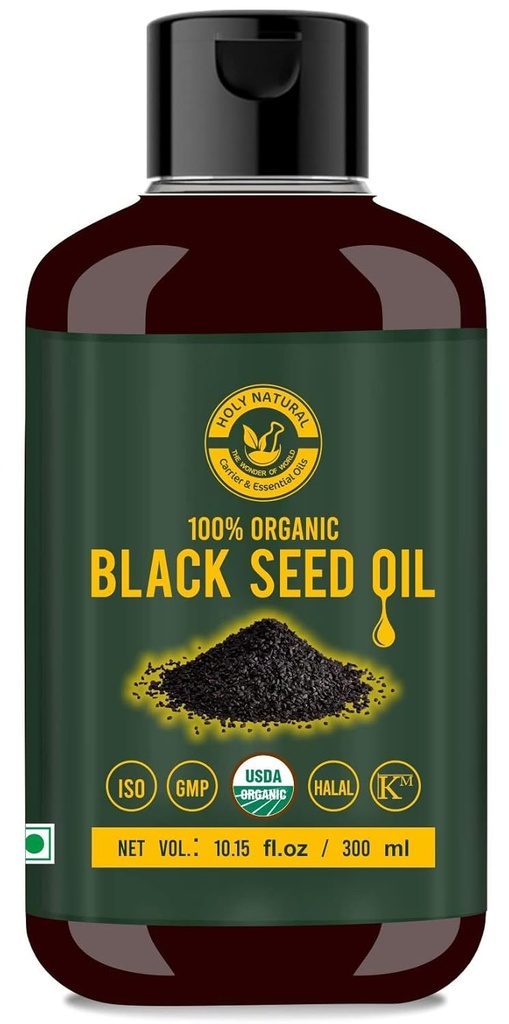 Benih Hitam / Nigella Sativa / Kalonji Seeds Oil (10,15 dlf oz), Virgin Cold- Menekan, Murni & Natural, Tanpa GMO, Sumber dari Thymoquinone & Omega 3.6 & 9