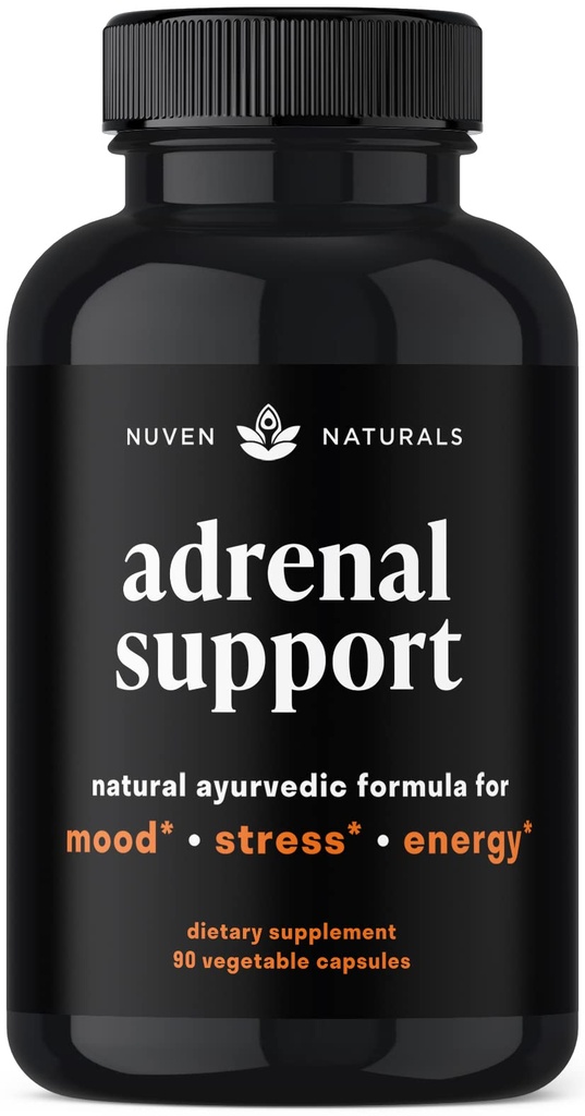 Dukungan Adrenal - Manajer Kortisol & Adrenal Dukungan Suplemen dengan Ekstrak Ashwagandha, Rhodiola Rosea, Basil Kudus untuk mendukung Stress, Fatigue & Energy 124; Adaptogens untuk Daily Dukung 124; 60 Capsules