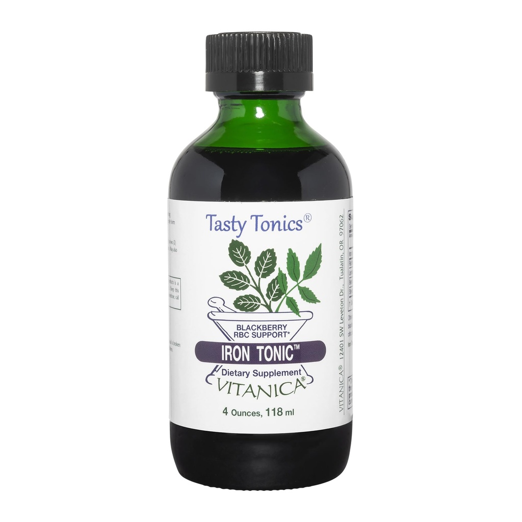 Vitanica Iron Tonic, Liquid Iron Suplemen, Red Blood Cell Support, Vegan, 4 Ounce