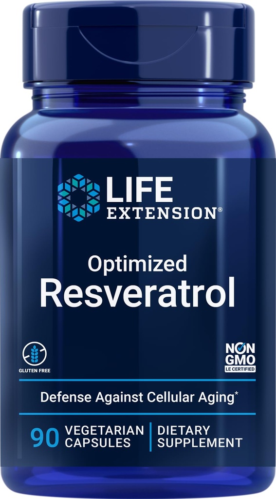 Ekstensi Hidup Teroptimasi Resveratrol, 90 Vegetarian Capsules