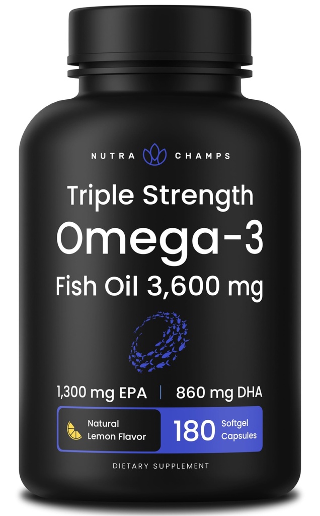 Triple Strength Omega 3 Oil 3600 mg 124; EPA & DHA 124; 180 Softgels 14; Pendukung Minyak Ikan Tanpa Tanah, Wild Caught 12.4; Lebih dari 2100mg Omega- 3 Acids Gendut Suplemen 124; Alam Flavor Omegas 3