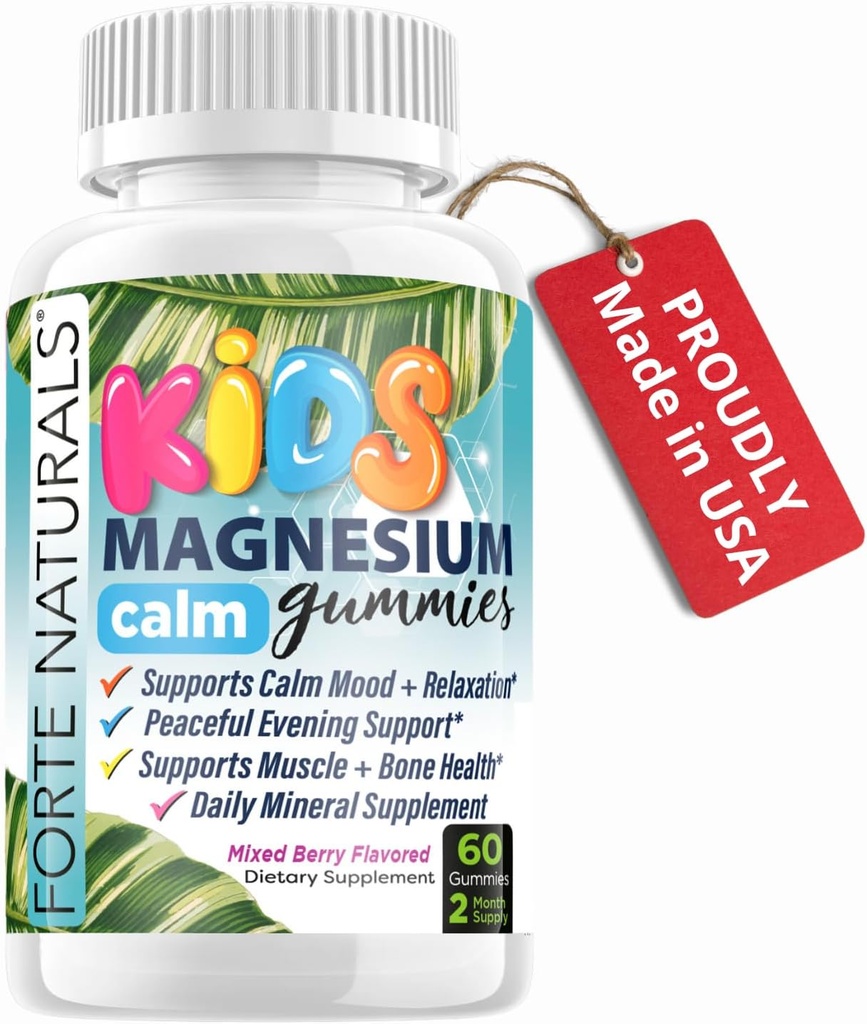Anak-anak Magnesium Tenang Gummies untuk Tidur, untuk Bedtime, 60 Count Suplemen Dibuat di Amerika Serikat