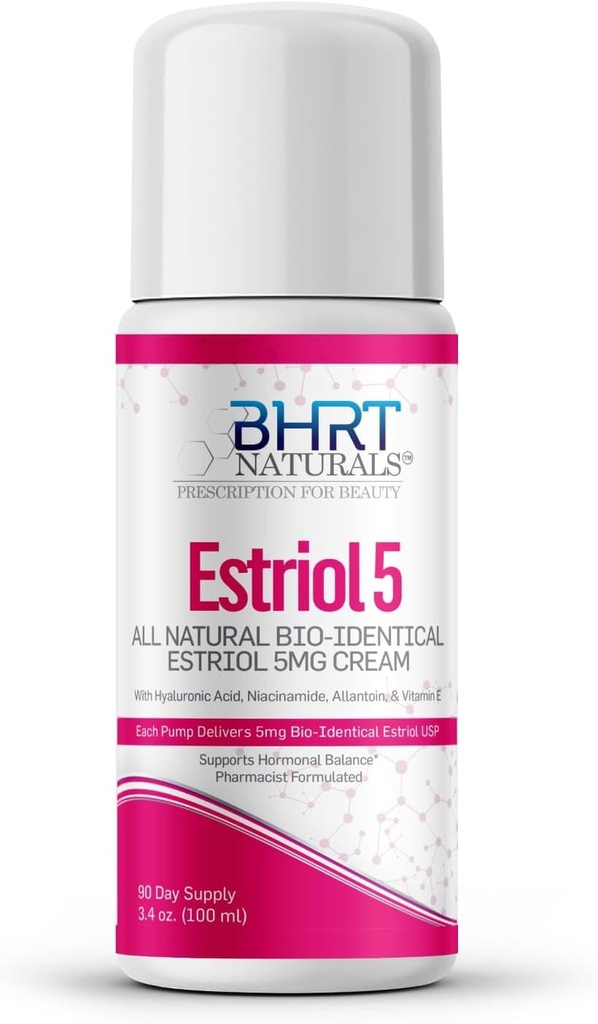 Estrogen Cream for Women Menopause Relief - All Natural Bioidentik Estriol Cream - Hormone Balance BHRT - Vokatis Formulasi, Kelas Profesional - Dibuat di USA, White