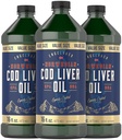 Carlyle Norwegia Cod Liver Oil Suplemen 124; 16oz 124; Kembungkus 3 Botol 12.4; Liquid Unflagranted Fish Oil Suplement 126; Non-GMO, Gluten Free