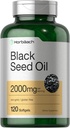 Horbaach Black Seed Oil Cold Press Softgel Capsules 124; 2000mg 124; 120 Count 124; Tambahan dengan Omega 6 dan 9; Nigella Sativa 124; Non-GMO dan Gluten Bebas