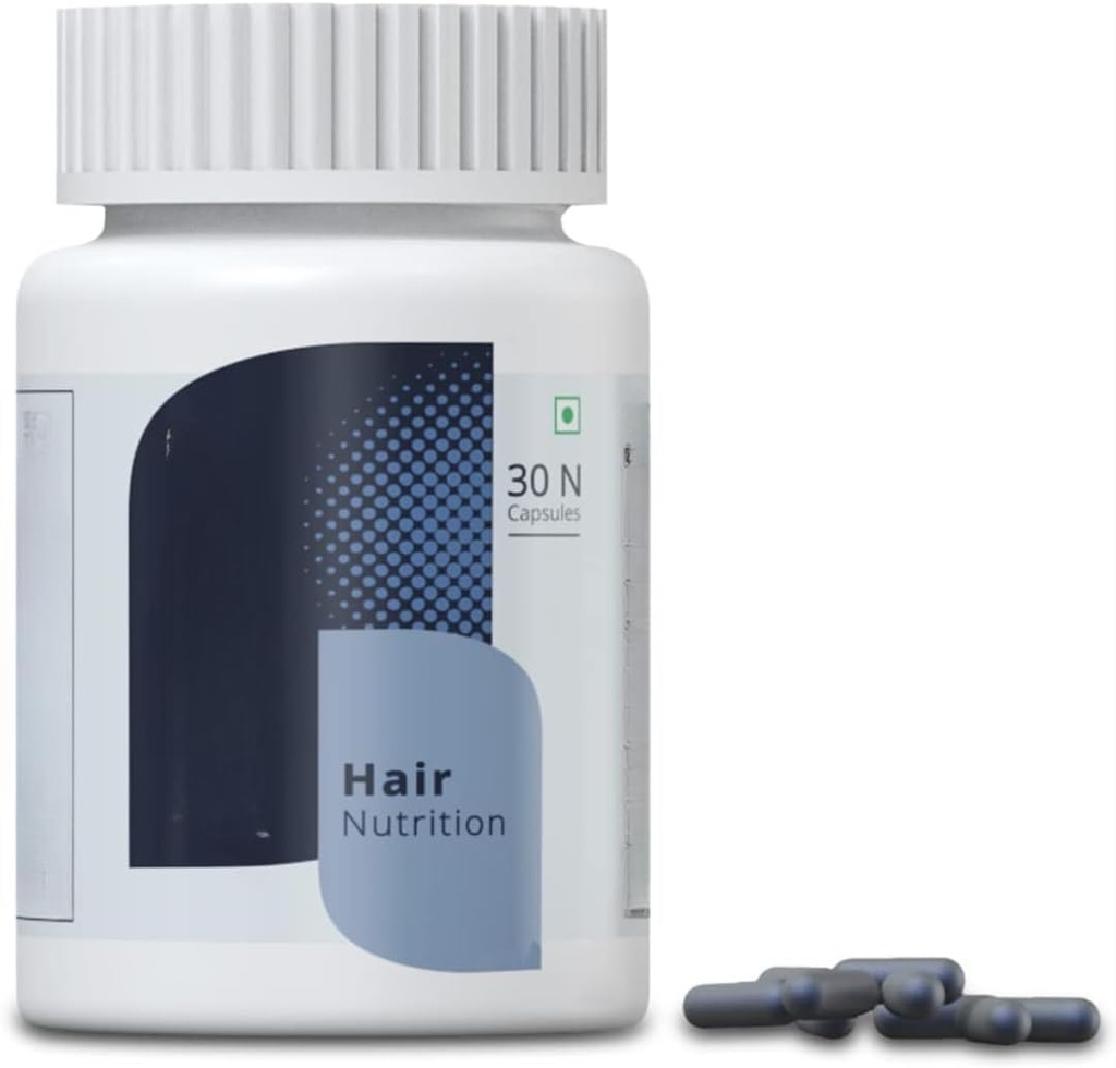 Suplemen Nutrition Rambut dengan Biotin, Vitamin, Mineares, Amino Acids & DHT Blockers untuk Perkembangan Rambut, Penentuan, Pengembalian Rambut untuk Pria & Wanita - 30 Veg Capsules (1 Bulan)